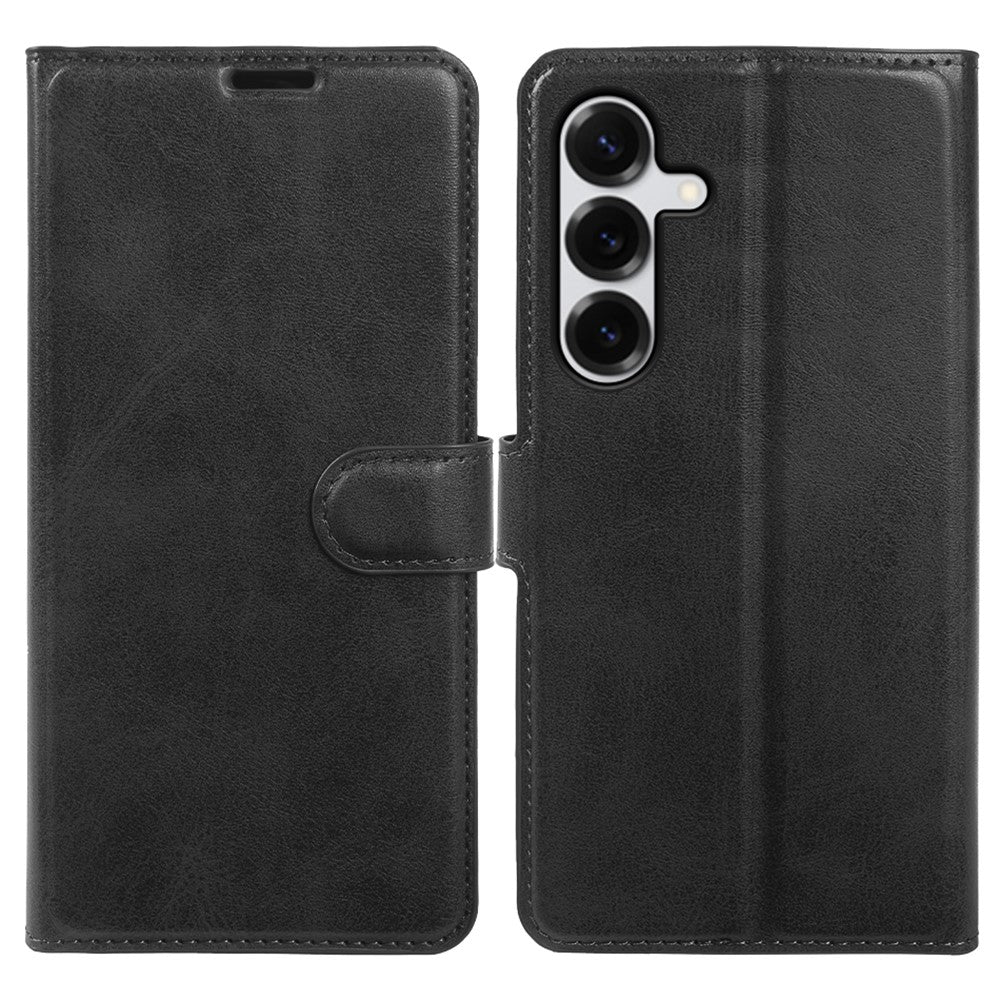 For Samsung Galaxy S25 Case Stand Wallet Calf Texture PU Leather Flip Phone Cover