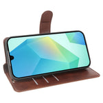 Til Samsung Galaxy A16 4G / A16 5G etui med stativ, pung, PU-læder flip cover med kalvetekstur