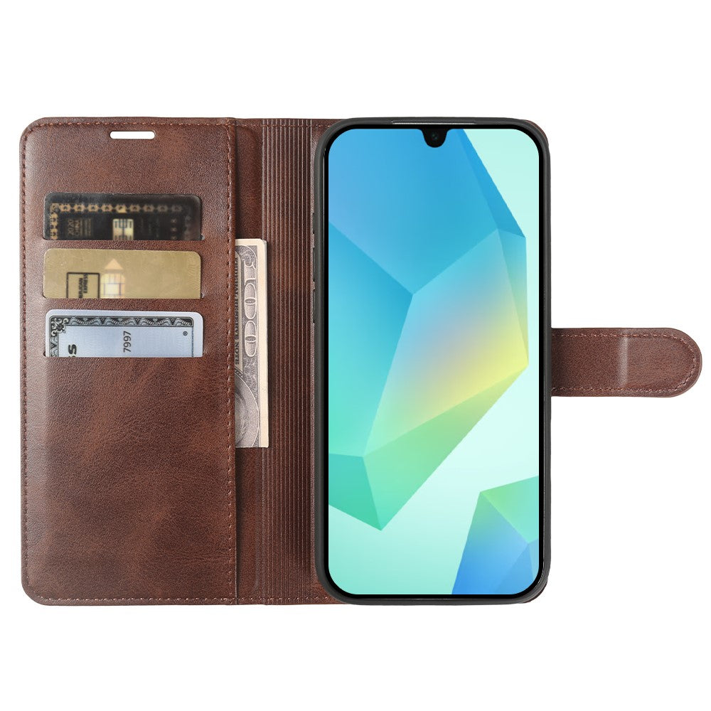 Til Samsung Galaxy A16 4G / A16 5G etui med stativ, pung, PU-læder flip cover med kalvetekstur