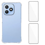 WANLONFENG For Honor X8d 4G  WL2 Series TPU Case 2.0mm Phone Cover with 2Pcs Tempered Glass Films