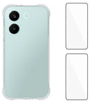 WANLONFENG For Xiaomi Redmi Turbo 5 5G  WL2 Series TPU Case 2.0mm Phone Cover with 2Pcs Tempered Glass Films