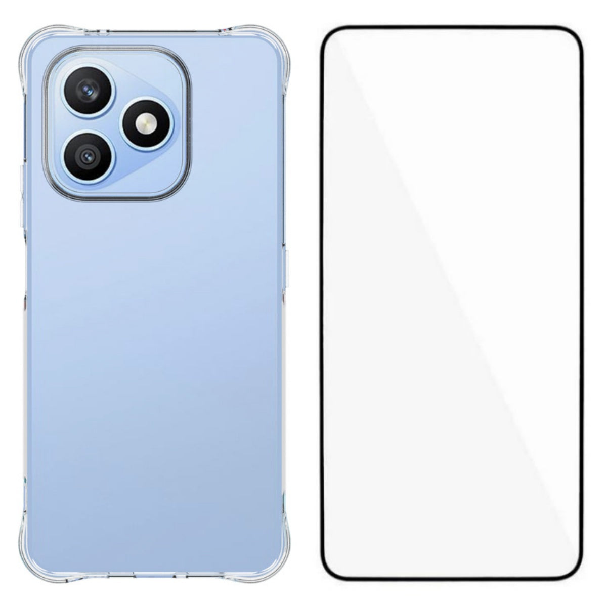 WANLONFENG For Honor X8d 4G WL Series Cover 2.0mm TPU Telefoncover med Hærdet Glasfilm