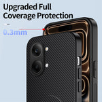 WANLONFENG-magnetcover til Xiaomi Redmi Turbo 5 Max 5G i QT-serien, kulfiberstruktur, PC- og TPU-mobilcover med støtte