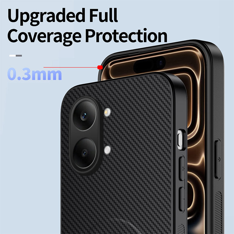 WANLONFENG-magnetcover til Xiaomi Redmi Turbo 5 Max 5G i QT-serien, kulfiberstruktur, PC- og TPU-mobilcover med støtte