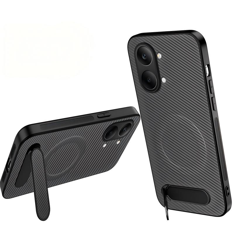 WANLONFENG-magnetcover til Xiaomi Redmi Turbo 5 Max 5G i QT-serien, kulfiberstruktur, PC- og TPU-mobilcover med støtte