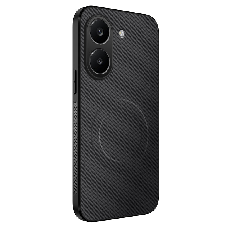 WANLONFENG För Xiaomi Redmi Turbo 5 5G / Poco X8 Pro 5G TQ-serien Magnetiskt skal Kolfiberstruktur PC TPU mobilskal