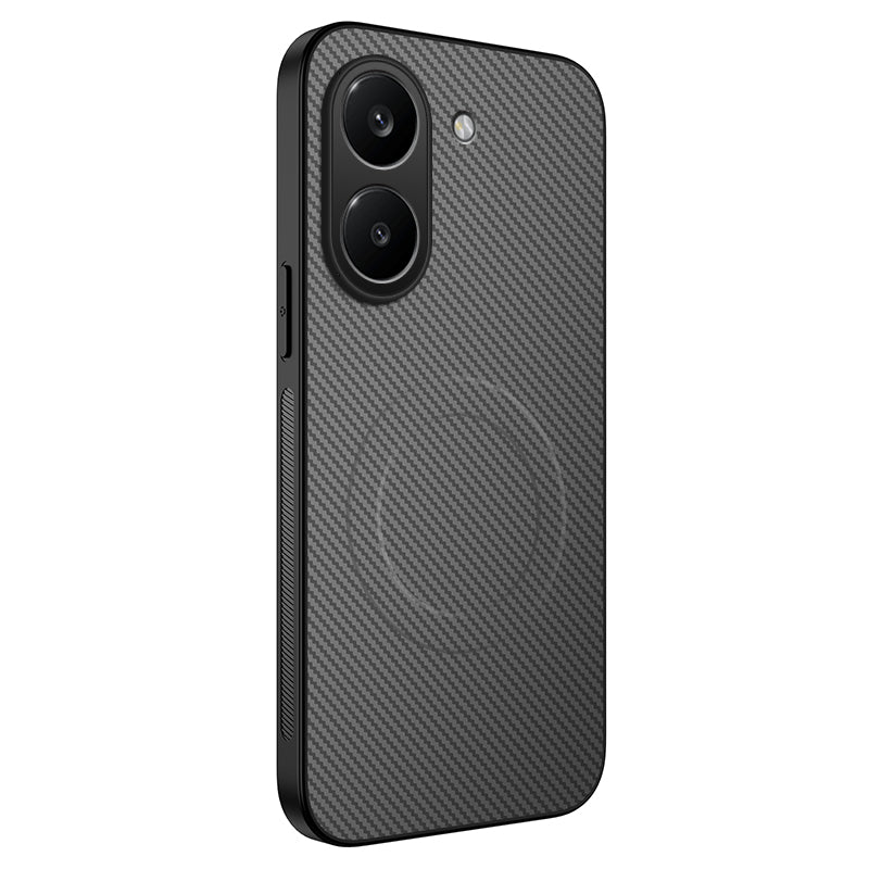 WANLONFENG För Xiaomi Redmi Turbo 5 5G / Poco X8 Pro 5G TQ-serien Magnetiskt skal Kolfiberstruktur PC TPU mobilskal