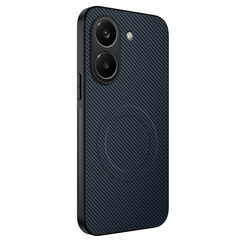 WANLONFENG För Xiaomi Redmi Turbo 5 5G / Poco X8 Pro 5G TQ-serien Magnetiskt skal Kolfiberstruktur PC TPU mobilskal