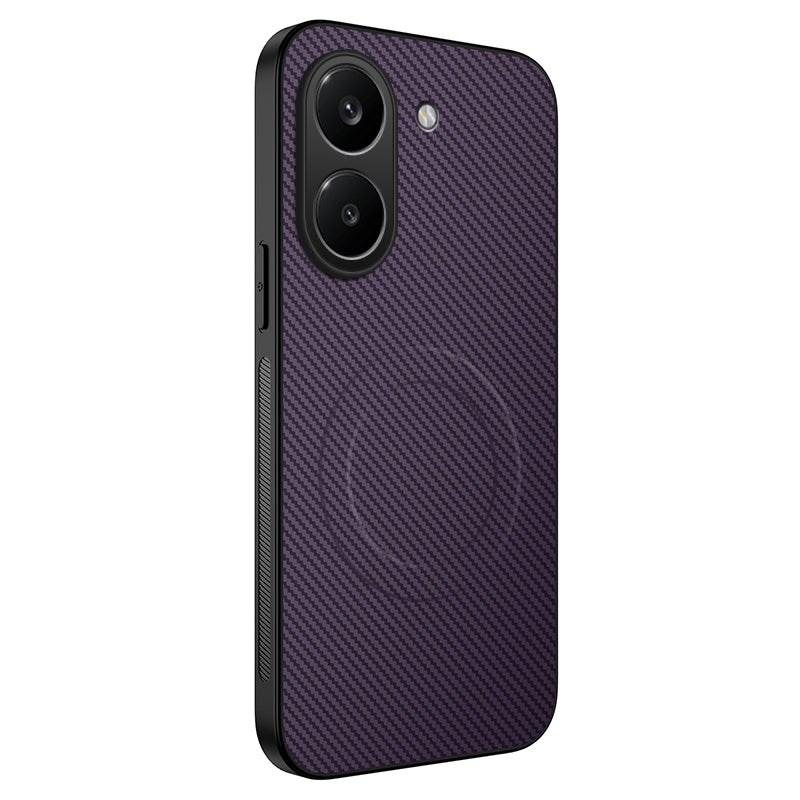 WANLONFENG För Xiaomi Redmi Turbo 5 5G / Poco X8 Pro 5G TQ-serien Magnetiskt skal Kolfiberstruktur PC TPU mobilskal