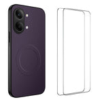 WANLONFENG För Xiaomi Redmi Turbo 5 Max 5G TQ1-serien Magnetiskt skal Kolfiberstruktur PC TPU mobilskal med 2 st. skärmfilmer