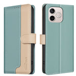 BINFEN COLOR For Honor 600 Lite 5G  Leather Case Splicing Color RFID Blocking Wallet Stand Phone Cover