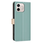 BINFEN COLOR For Honor 600 Lite 5G  Leather Case Splicing Color RFID Blocking Wallet Stand Phone Cover
