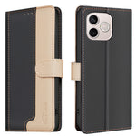 BINFEN COLOR For Honor 600 Lite 5G  Leather Case Splicing Color RFID Blocking Wallet Stand Phone Cover
