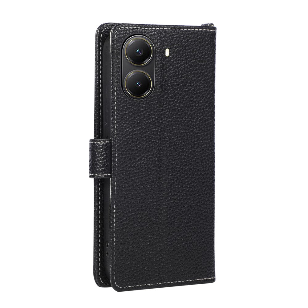Wallet Case for Xiaomi Poco X7 Pro 5G / Redmi Turbo 4 5G Triangular Splicing Zipper Leather Flip Cover with Wrist Strap
