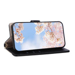 Wallet Case for Xiaomi Poco X7 Pro 5G / Redmi Turbo 4 5G Triangular Splicing Zipper Leather Flip Cover with Wrist Strap