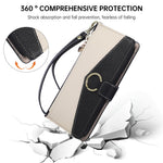Wallet Case for Xiaomi Poco X7 Pro 5G / Redmi Turbo 4 5G Triangular Splicing Zipper Leather Flip Cover with Wrist Strap