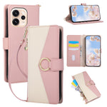Wallet Case For Oppo Reno15 Pro Max 5G (Global) / Reno15 Pro 5G (China) Triangular Splicing Zipper Leather Flip Cover with Wrist Strap