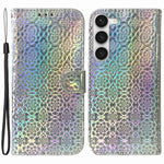 For Samsung Galaxy S23+ Anti-scratch PU Leather Stylish Flower Pattern Phone Cover Wallet Stand Magnetic Case with Strap