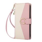 Wallet Case for Honor X9b 5G / Magic6 Lite 5G / X50 5G Triangular Splicing Zipper Leather Flip Cover with Wrist Strap