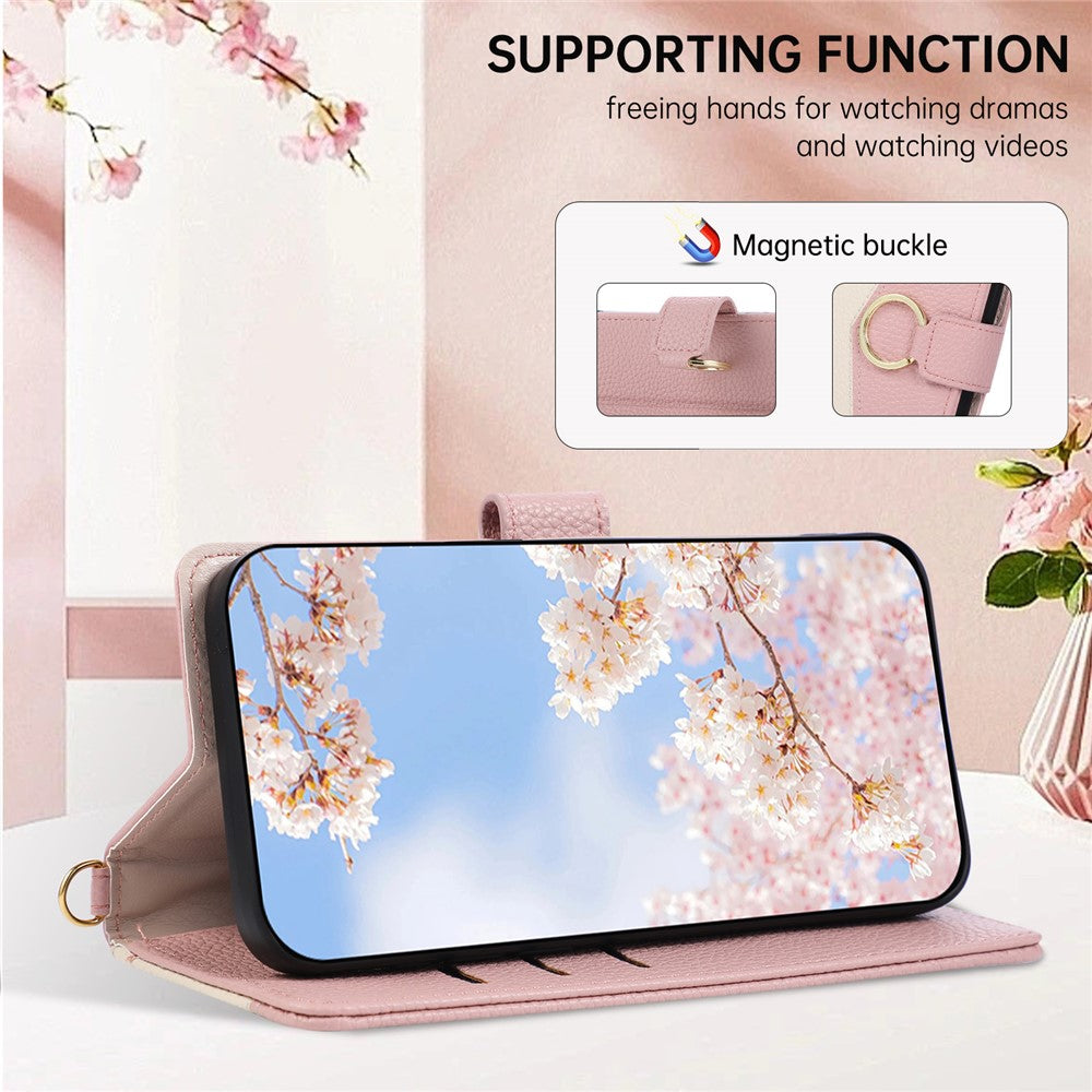 Wallet Case for Honor X9b 5G / Magic6 Lite 5G / X50 5G Triangular Splicing Zipper Leather Flip Cover with Wrist Strap