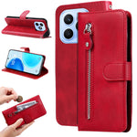 For Honor X8d 4G PU Leather Cases with Zipper Pocket Wallet Phone Cover Stand