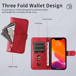For Honor X8d 4G PU Leather Cases with Zipper Pocket Wallet Phone Cover Stand