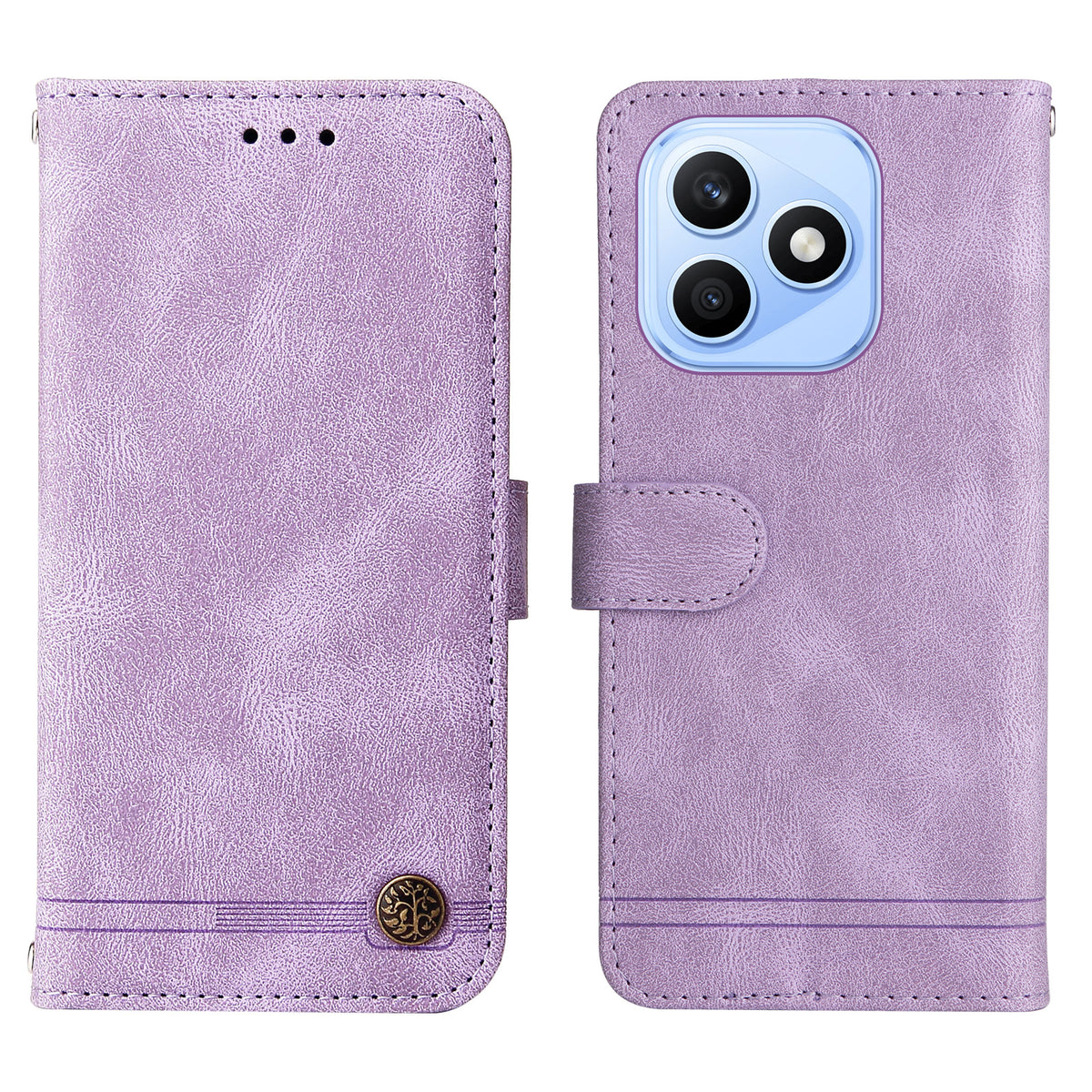 For Honor X8d 4G Leather Wallet Cases Skin Touch Phone Cover Stand with Strap