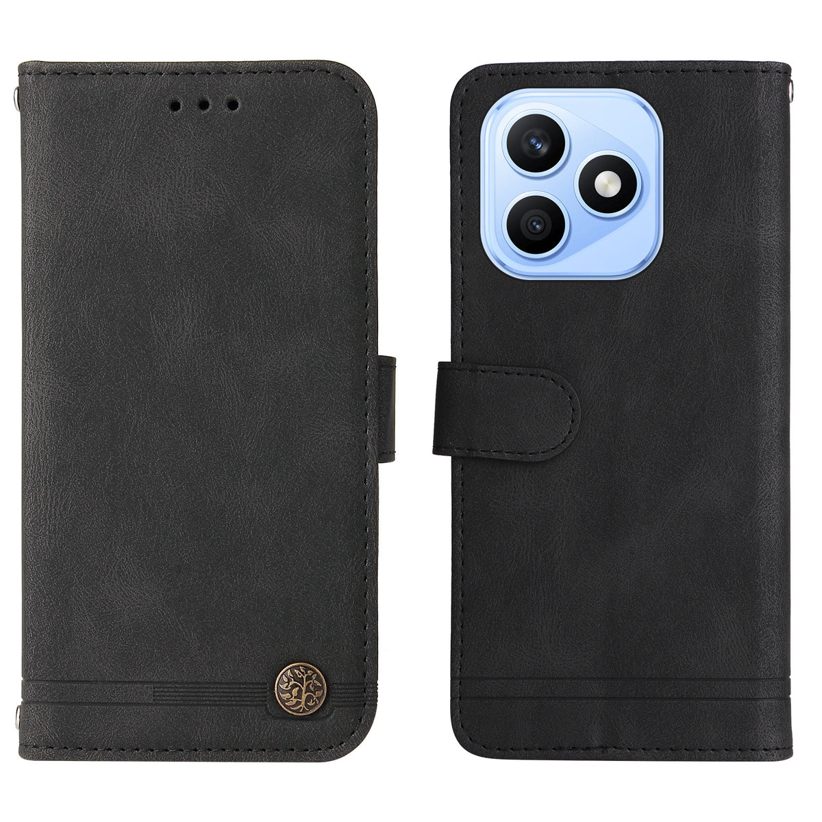 For Honor X8d 4G Leather Wallet Cases Skin Touch Phone Cover Stand with Strap