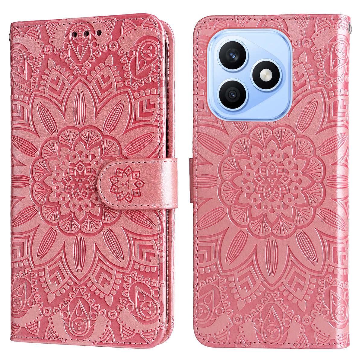 For Honor X8d 4G Case Sunflower Imprint Leather Wallet Phone Cover