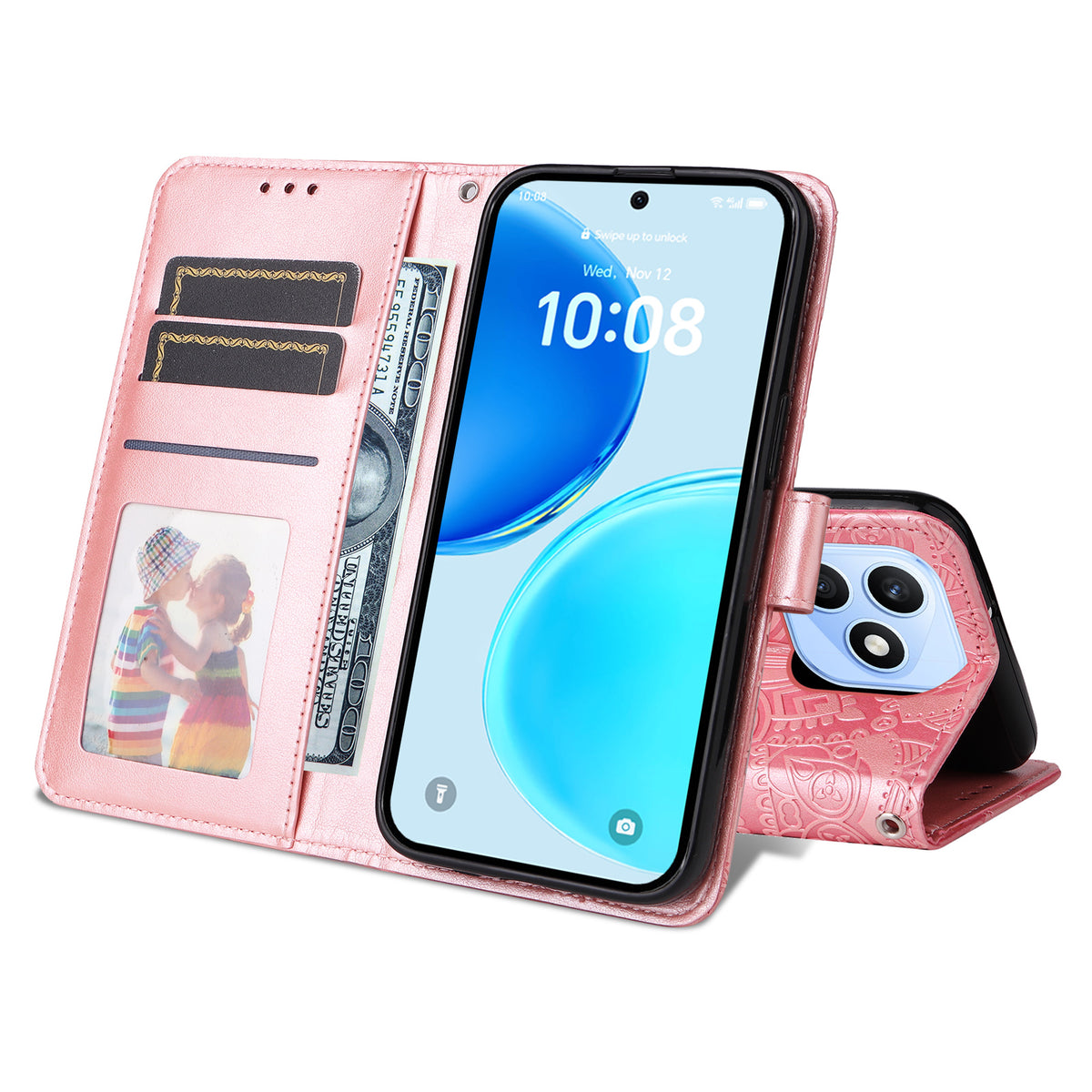 For Honor X8d 4G Case Sunflower Imprint Leather Wallet Phone Cover