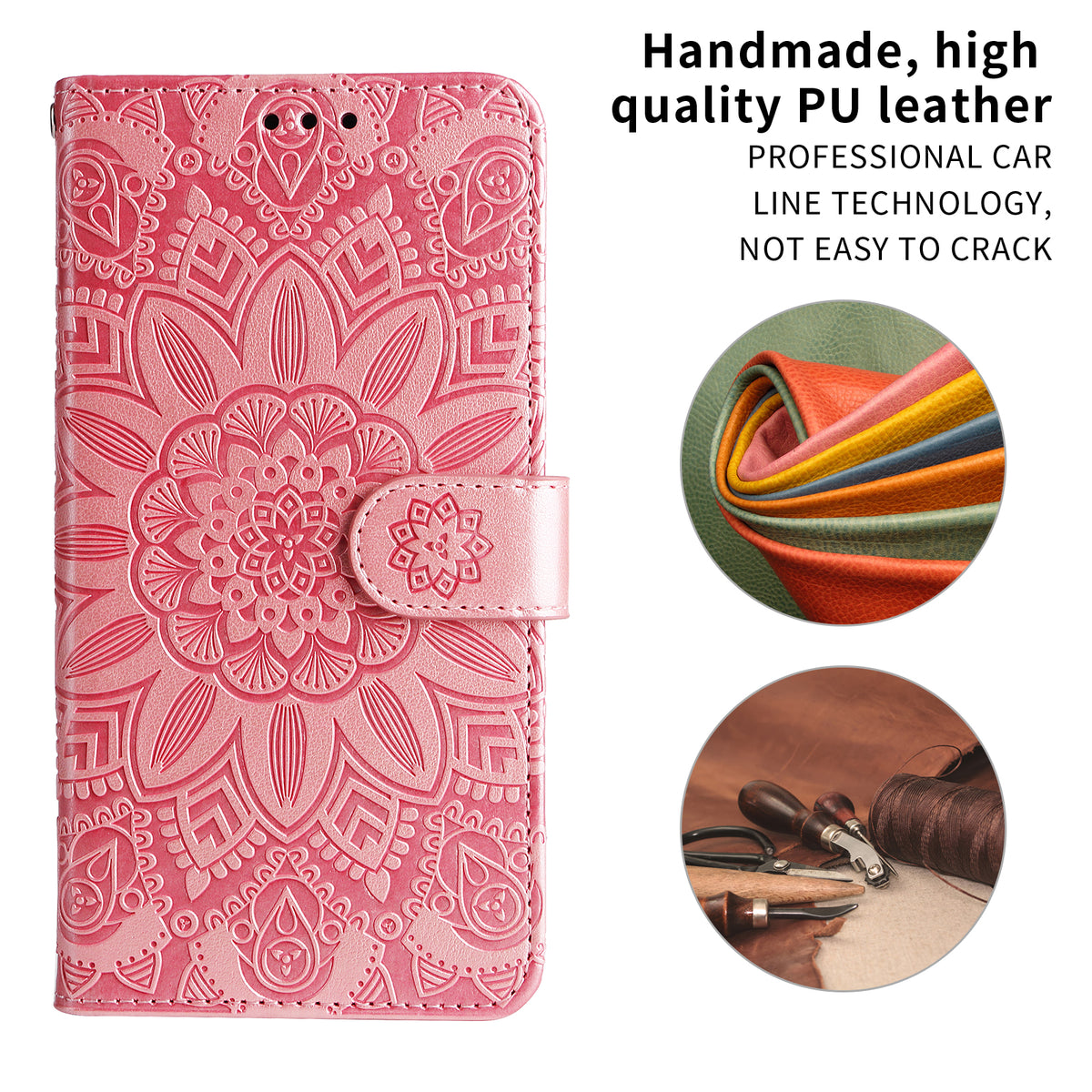 For Honor X8d 4G Case Sunflower Imprint Leather Wallet Phone Cover
