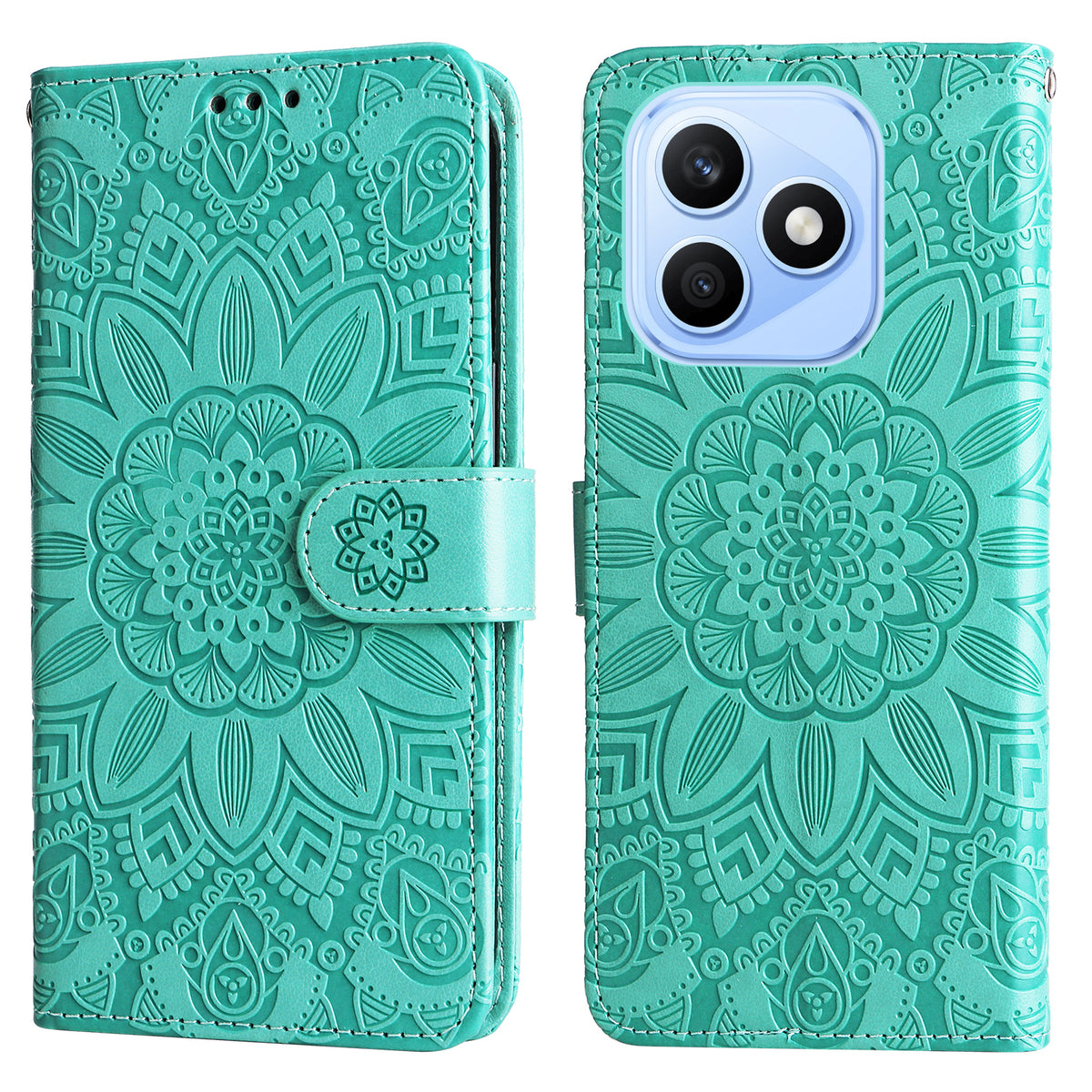 For Honor X8d 4G Case Sunflower Imprint Leather Wallet Phone Cover