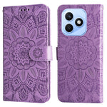 For Honor X8d 4G Case Sunflower Imprint Leather Wallet Phone Cover