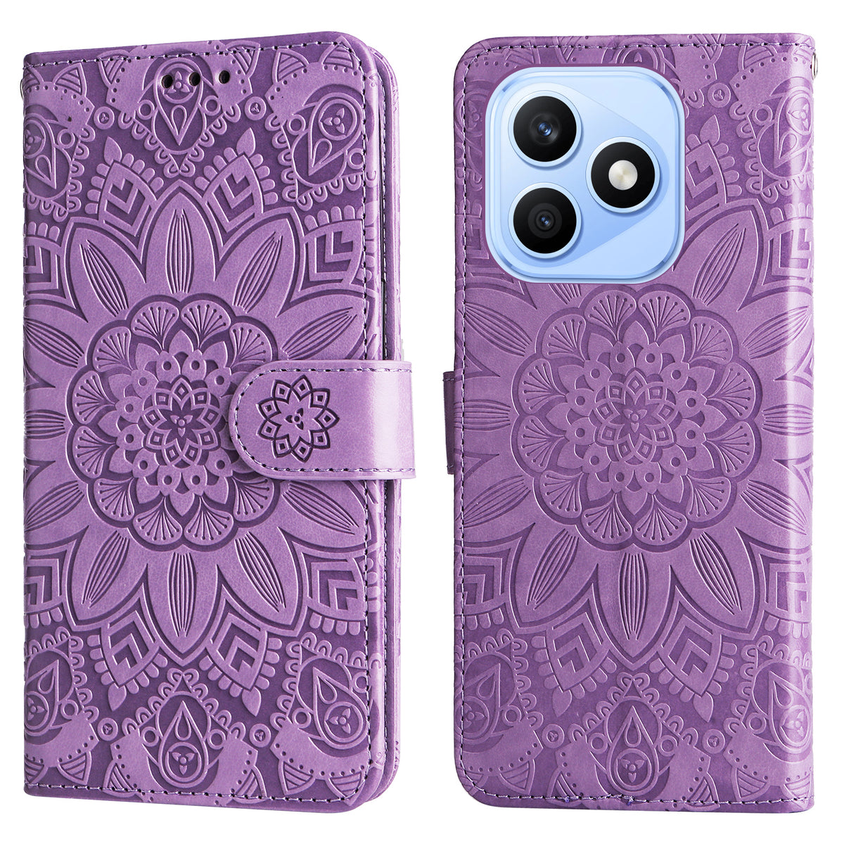 For Honor X8d 4G Case Sunflower Imprint Leather Wallet Phone Cover