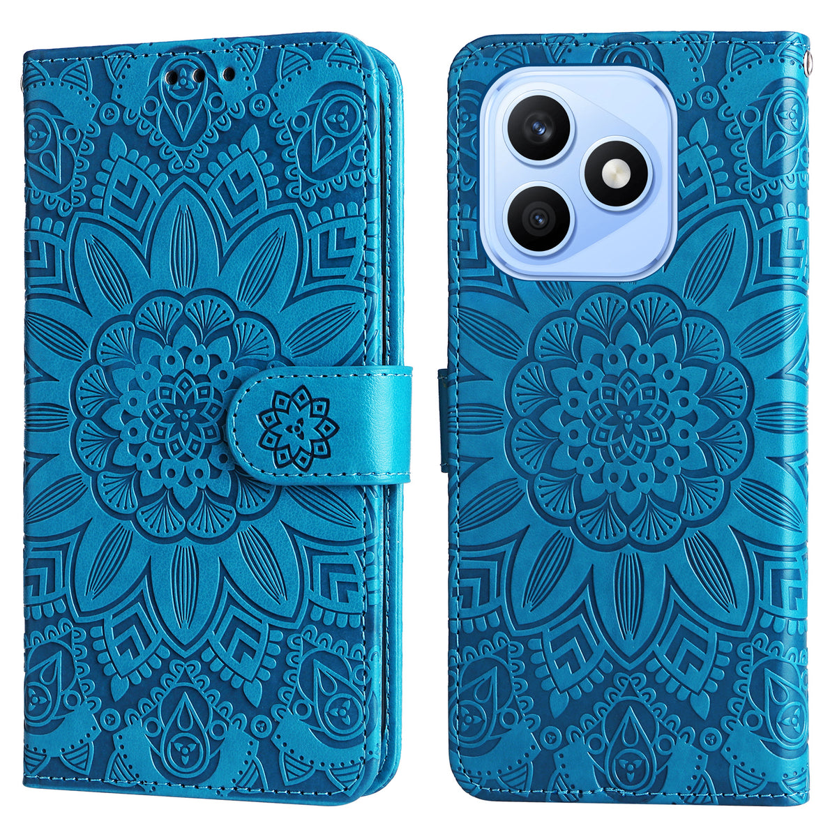For Honor X8d 4G Case Sunflower Imprint Leather Wallet Phone Cover