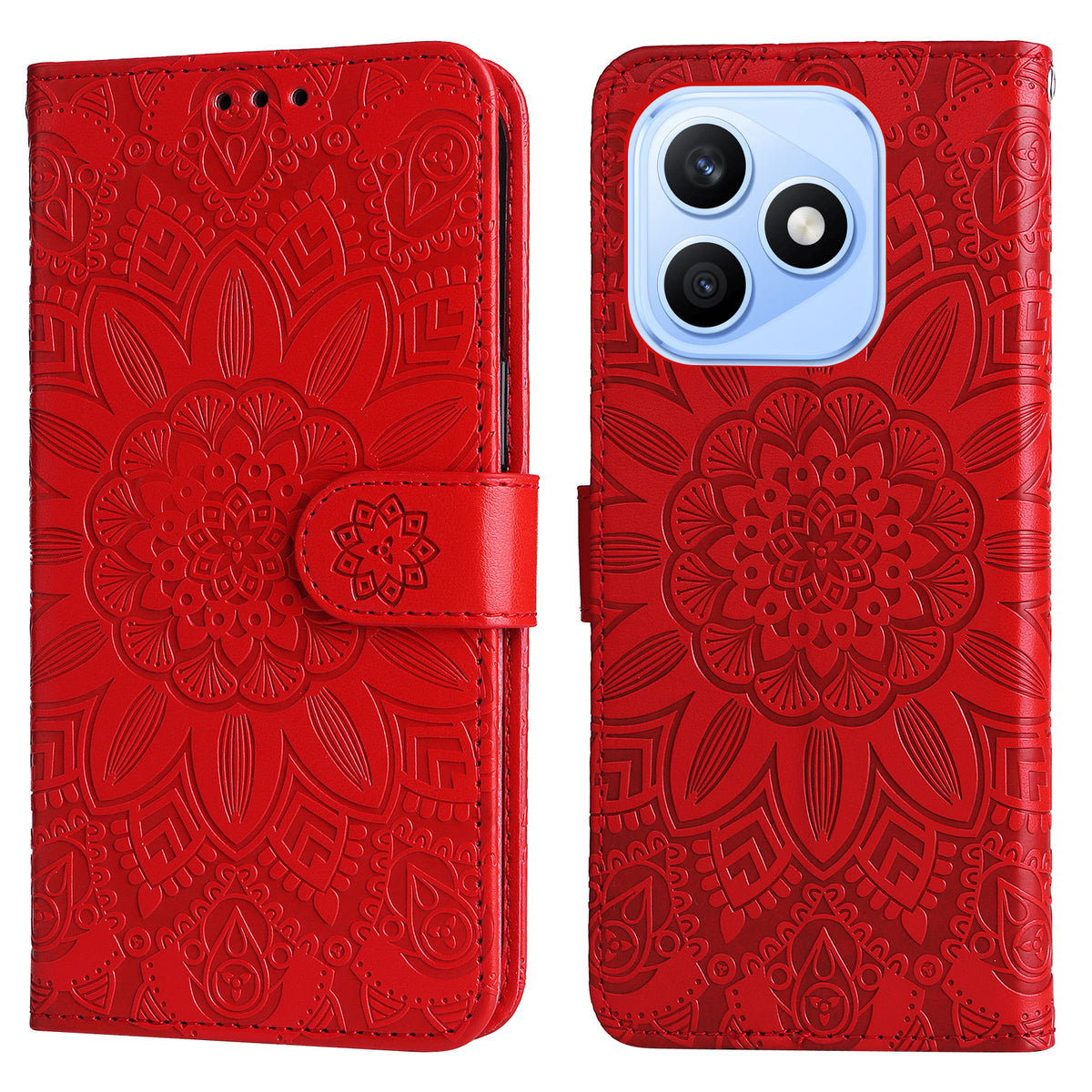 For Honor X8d 4G Case Sunflower Imprint Leather Wallet Phone Cover