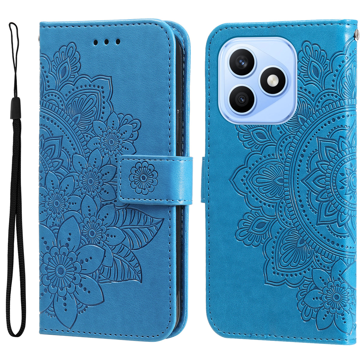 Honor X8d 4G Etui Blomstret Mønster PU Læder Pung Stativ Telefoncover