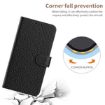 For Honor X8d 4G Case Wallet Stand Litchi Texture Genuine Cow Leather Flip Phone Cover