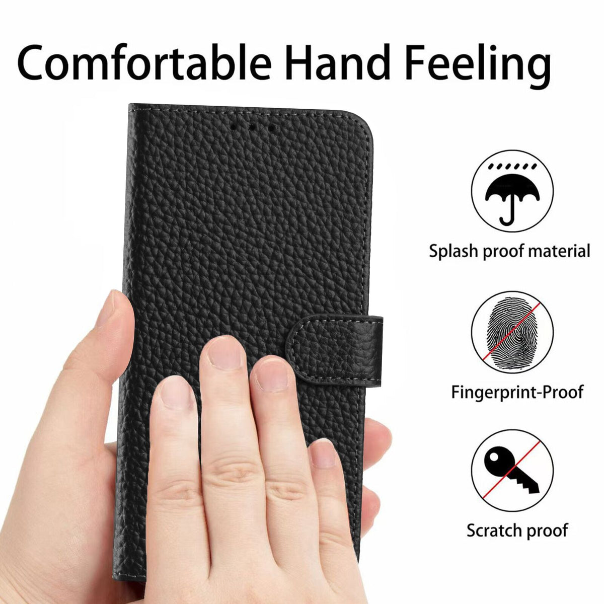 For Honor X8d 4G Case Wallet Stand Litchi Texture Genuine Cow Leather Flip Phone Cover