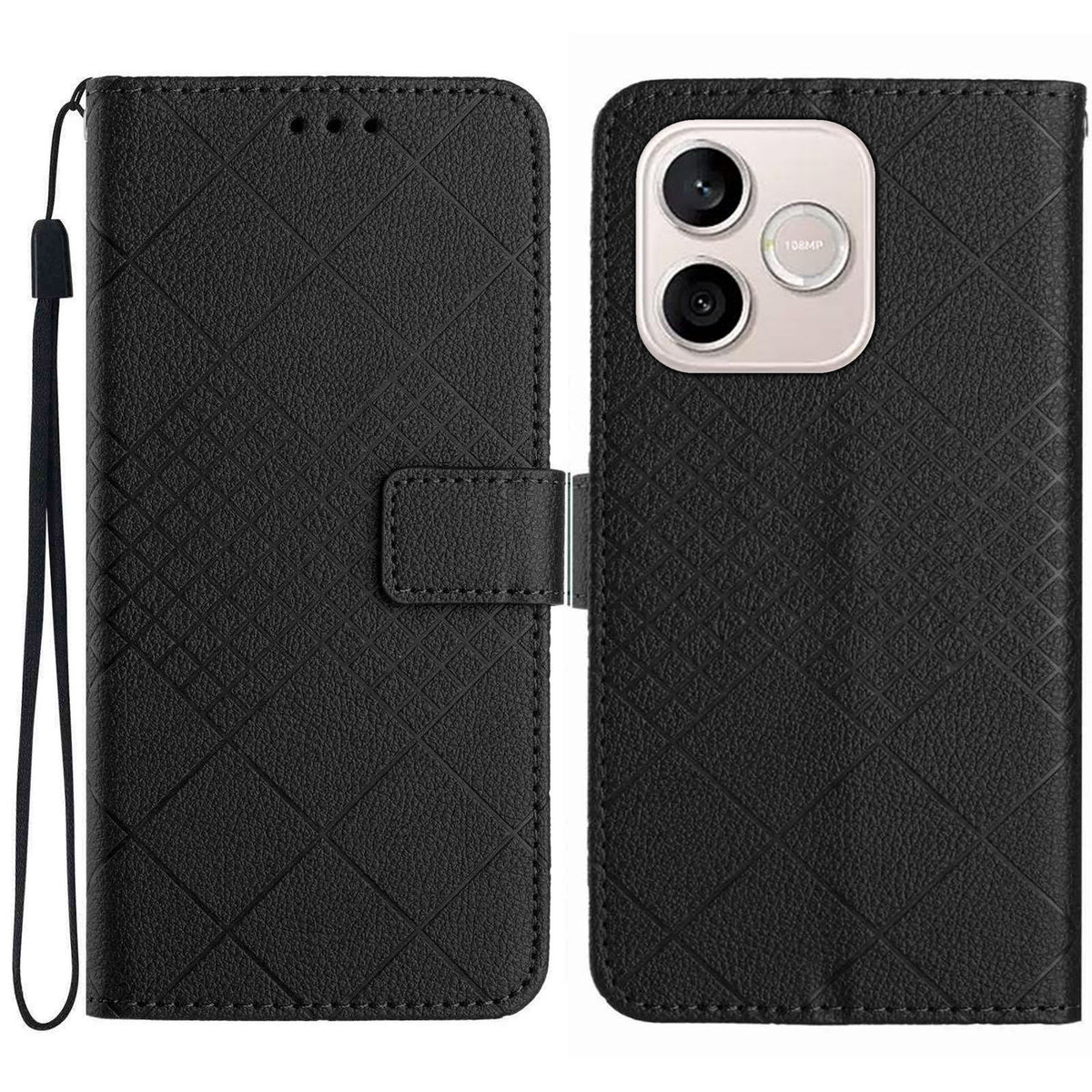 For Honor 600 Lite 5G Case Wallet Imprint PU Leather Flip Folio Phone Cover