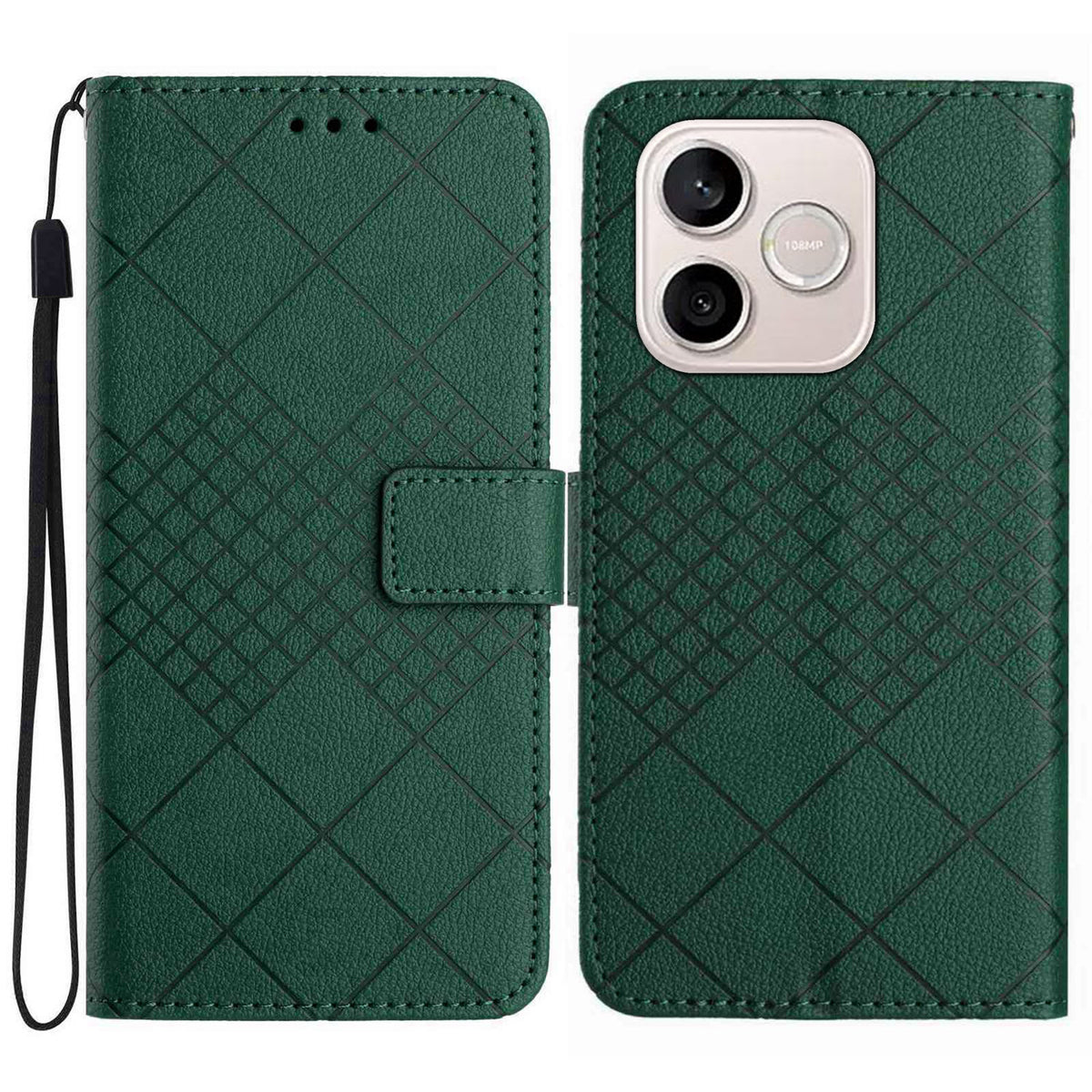 For Honor 600 Lite 5G Case Wallet Imprint PU Leather Flip Folio Phone Cover