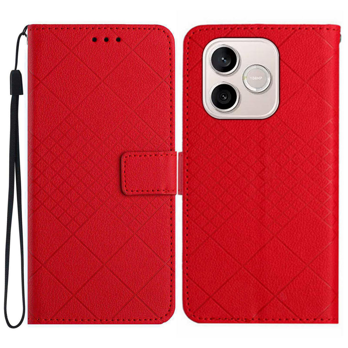 For Honor 600 Lite 5G Case Wallet Imprint PU Leather Flip Folio Phone Cover