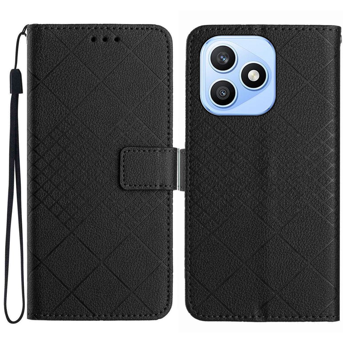For Honor X8d 4G Etui Pung Præget PU Læder Flip Folio Telefon Cover