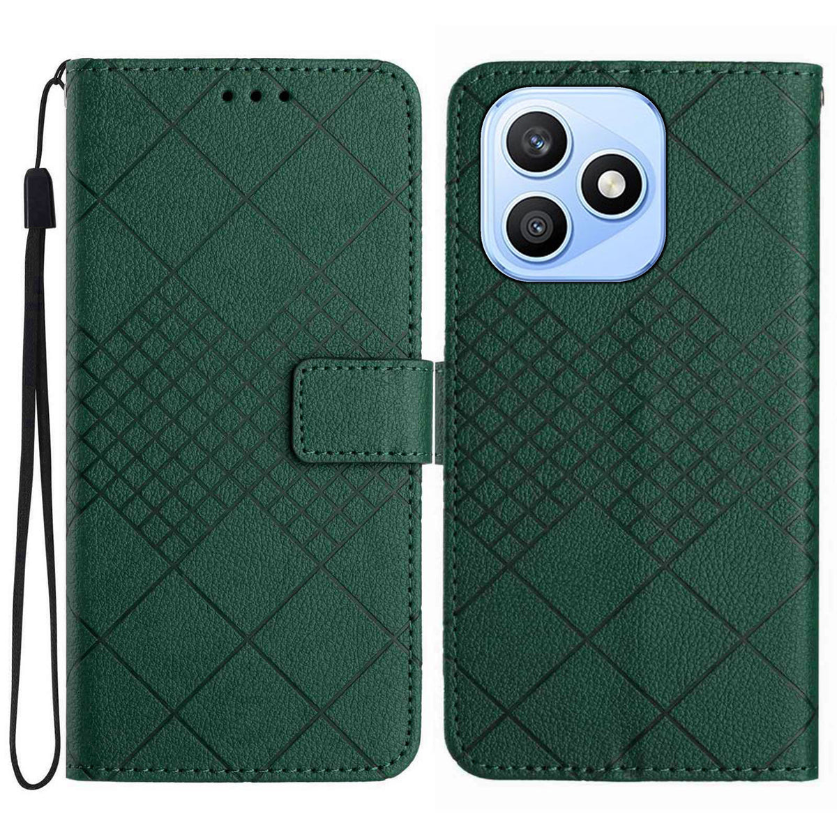 For Honor X8d 4G Etui Pung Præget PU Læder Flip Folio Telefon Cover