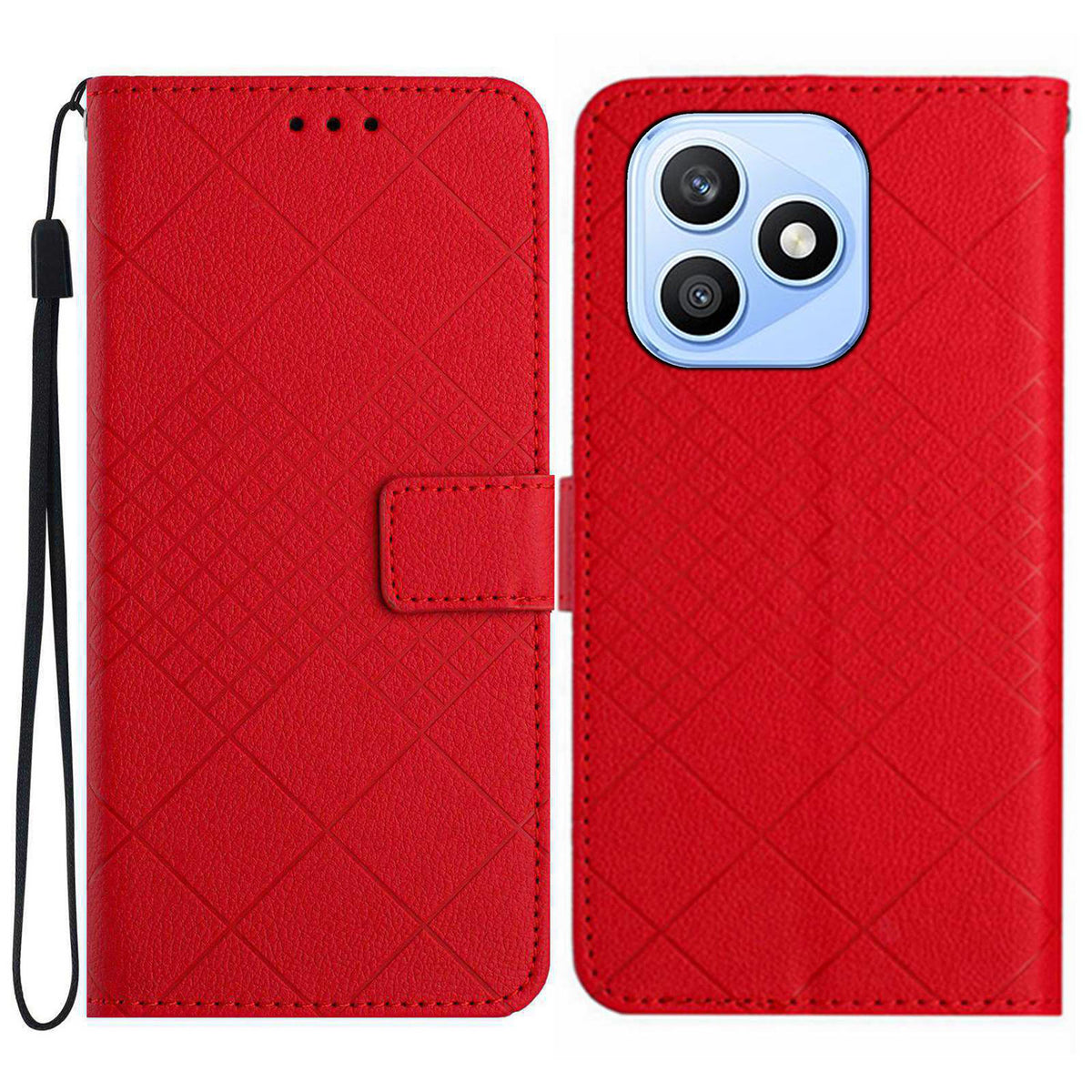 For Honor X8d 4G Etui Pung Præget PU Læder Flip Folio Telefon Cover