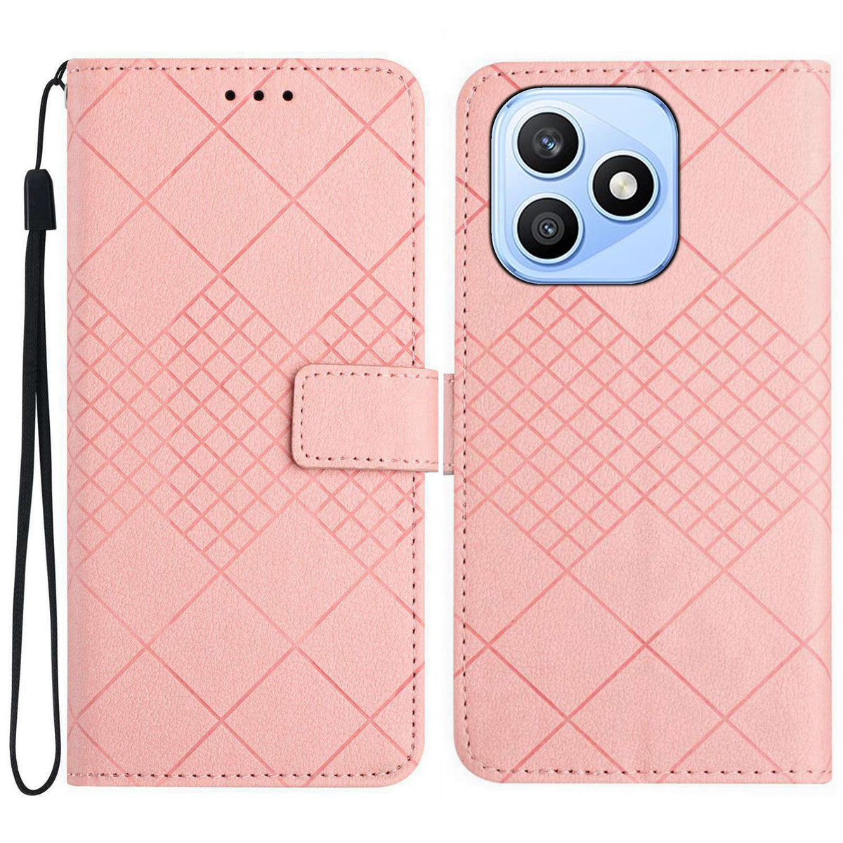 For Honor X8d 4G Etui Pung Præget PU Læder Flip Folio Telefon Cover