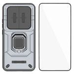 WANLONFENG-cover til Honor X70 5G / Honor X9d 5G / Honor Magic8 Lite 5G, ZDX-serien, PC-TPU-stativcover med linsebeskyttelse + hærdet glas
