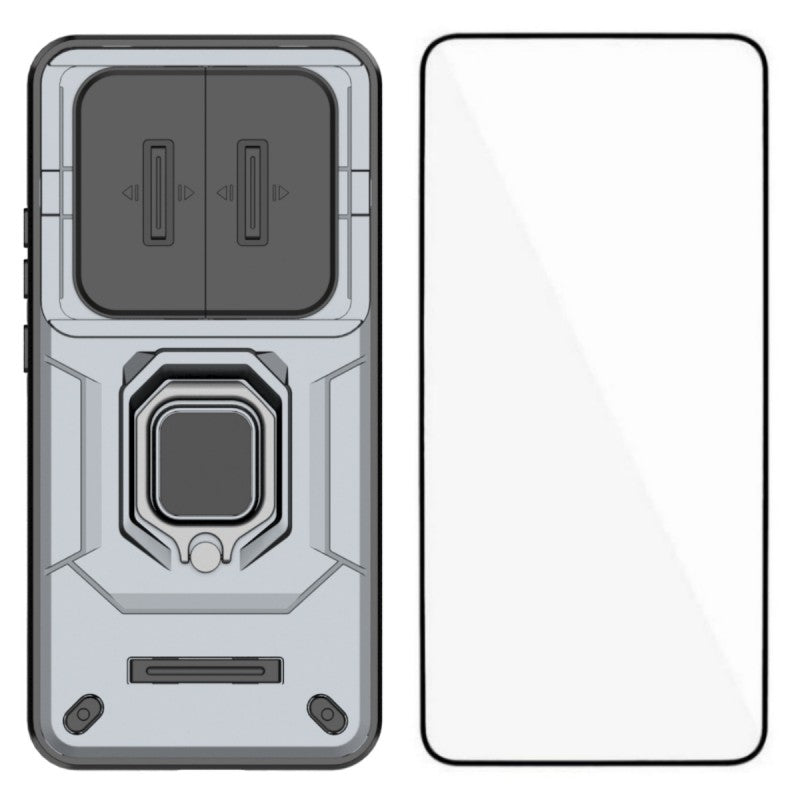 WANLONFENG-cover til Honor X70 5G / Honor X9d 5G / Honor Magic8 Lite 5G, ZDX-serien, PC-TPU-stativcover med linsebeskyttelse + hærdet glas