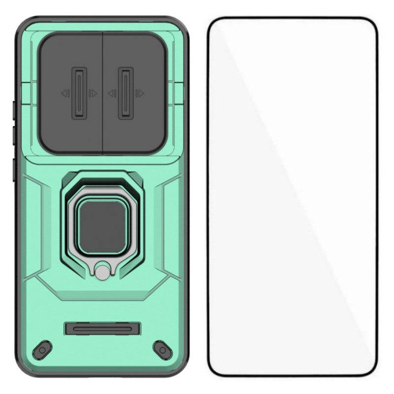 WANLONFENG För Honor X70 5G / Honor X9d 5G / Honor Magic8 Lite 5G ZDX-seriens skal PC TPU stativ bakstycke med linsskydd + härdat glas