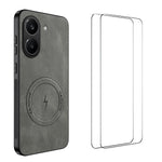 WANLONFENG magnetisk cover til Xiaomi Redmi Turbo 5 5G i SD-serien, mobilcover af PC og TPU med nappatekstur, inklusive 2 skærmfilm